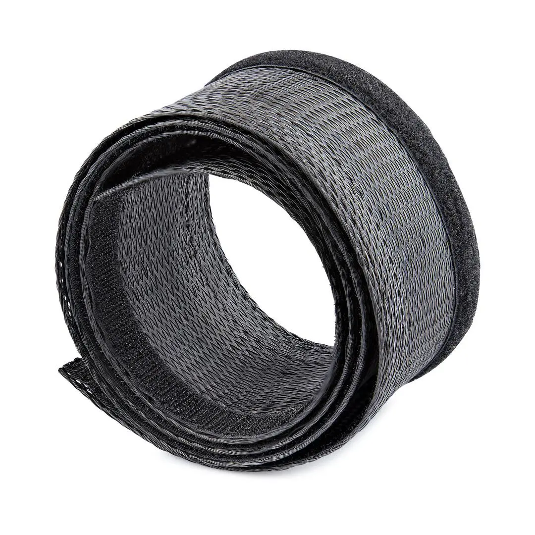 StarTech - 10ft (3m) Cable Management Sleeve, Trimmable Heavy Duty Cable Wrap, 1.2" (3cm) Dia Polyester Mesh Computer Cable Manager/Protector/Concealer