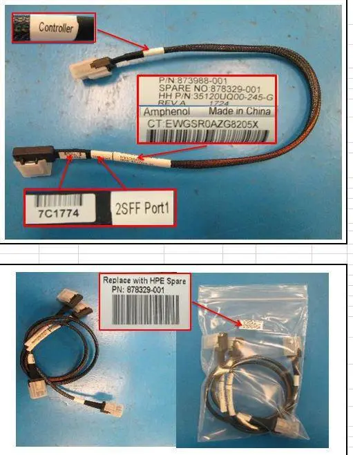 Hewlett Packard Enterprise - miniSAS 2SFF cable kit for