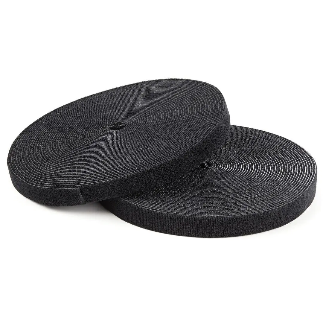 StarTech - 100ft. Hook and Loop Roll - Cut-to-Size Reusable Cable Ties - Bulk Industrial Wire Fastener Tape - Adjustable Fabric Wraps - Black (HKLP100)