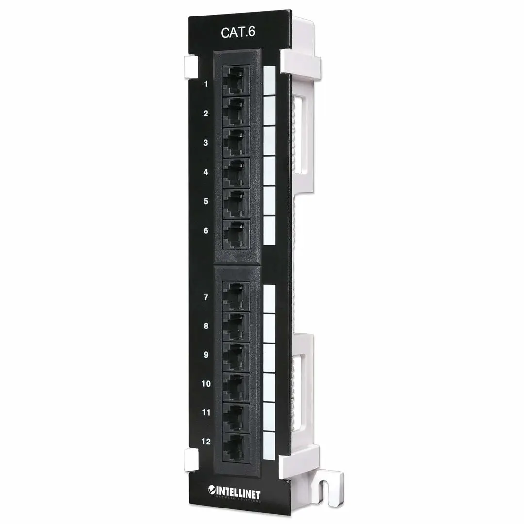 INTELLINET - Wall-mount patch panel 12 ports UTP Cat.6 black
