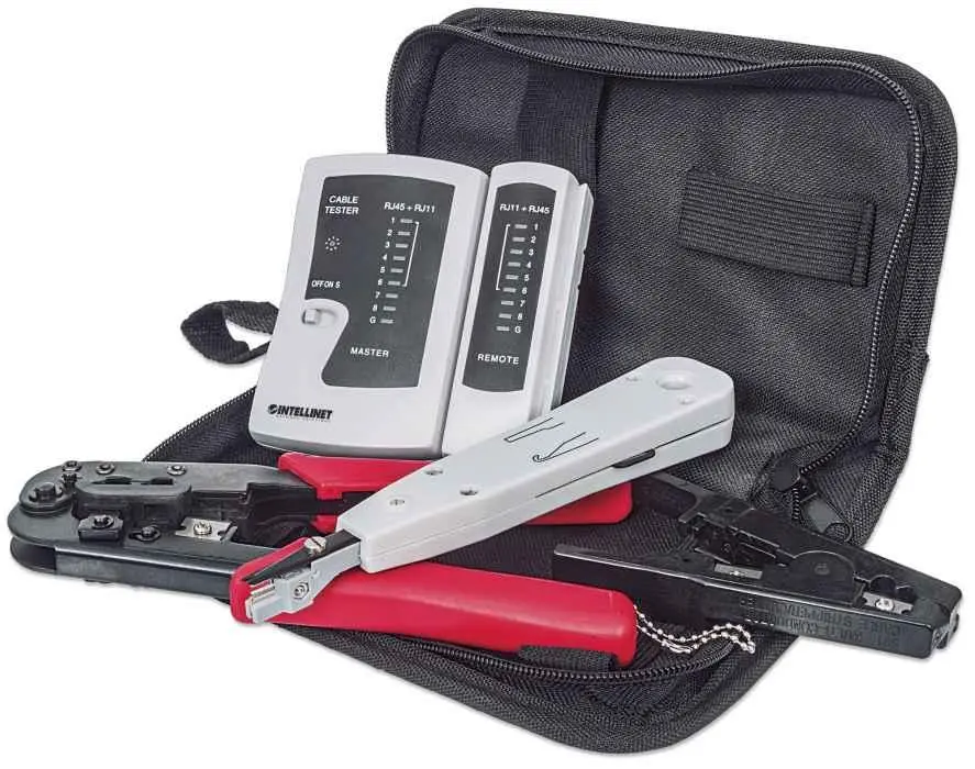 INTELLINET - Network tool kit; LAN tester, LSA tool, crimping and stripping tol