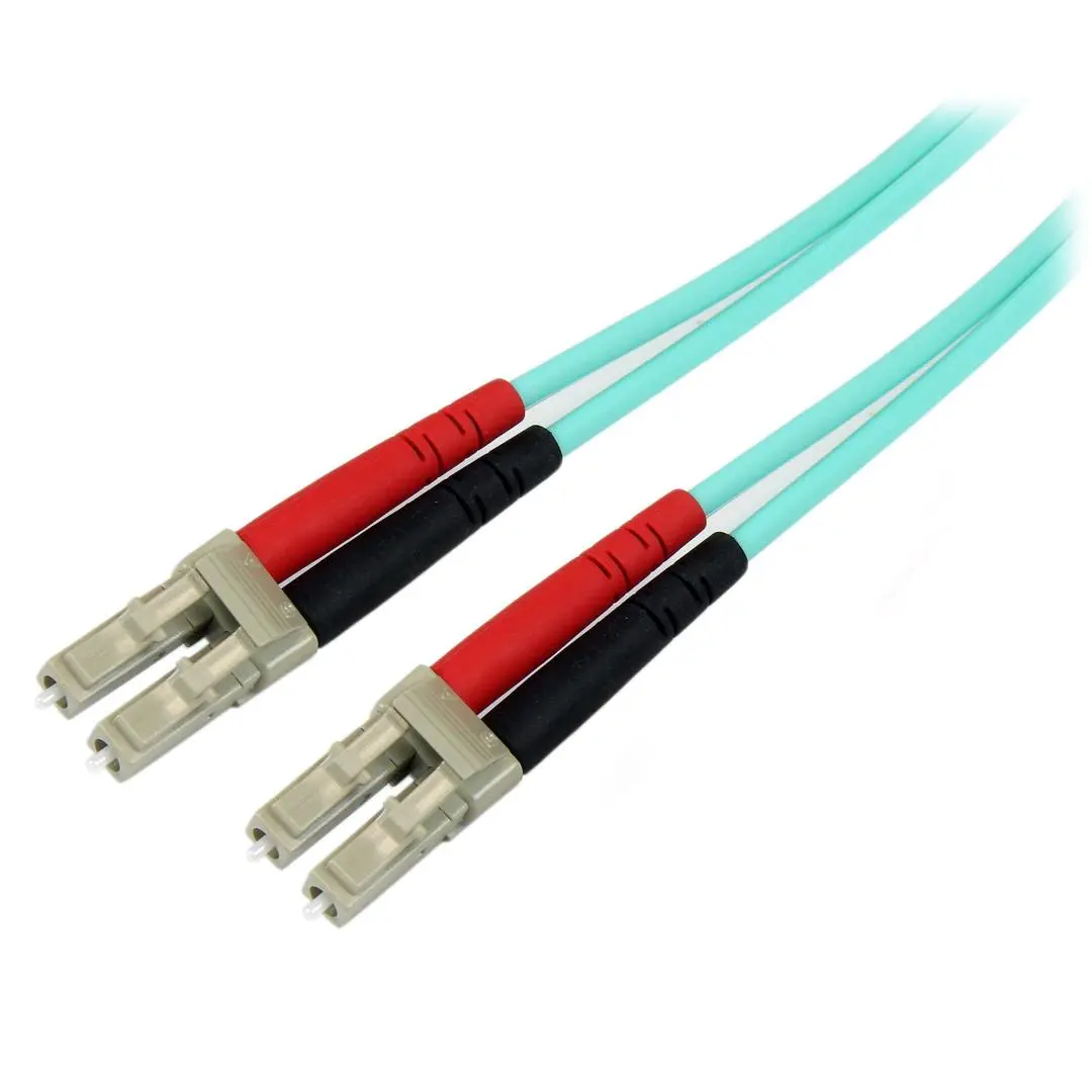 StarTech - 10m (30ft) LC/UPC to LC/UPC OM3 Multimode Fiber Optic Cable, Full Duplex 50/125Âµm Zipcord Fiber Cable, 100G Networks, LOMMF/VCSEL, <0.3dB Low Insertion Loss