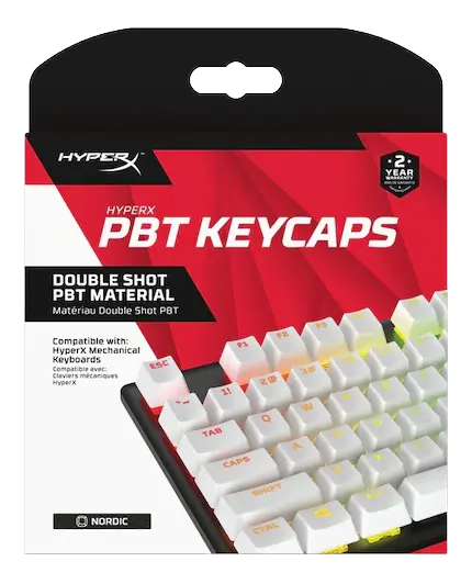 HyperX - WHT PBT Full Keycap Set Nordics - en/da/sv/fi/no localization