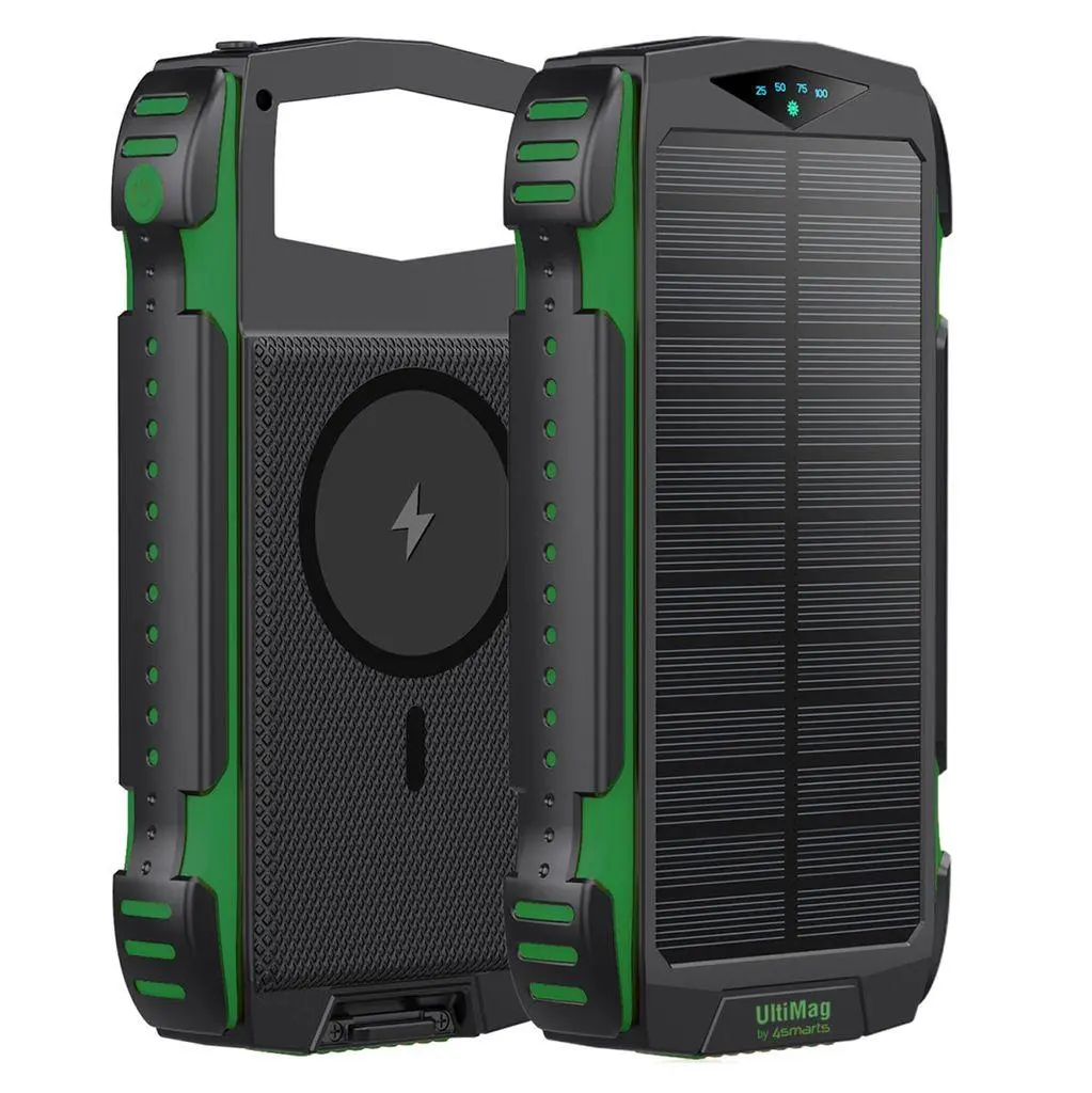 4smarts - Solar Power Bank Rugged TitanPack UltiMag 20000mAh green