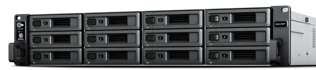 SYNOLOGY - RackStation RS2423+ - NAS server - 12 bays - rack-mountable - SATA 6Gb/s - RAID RAID 0, 1, 5, 6, 10, JBOD - RAM 8 GB - Gigabit Ethernet / 10 Gigabit Ethernet - iSCSI support - 2U