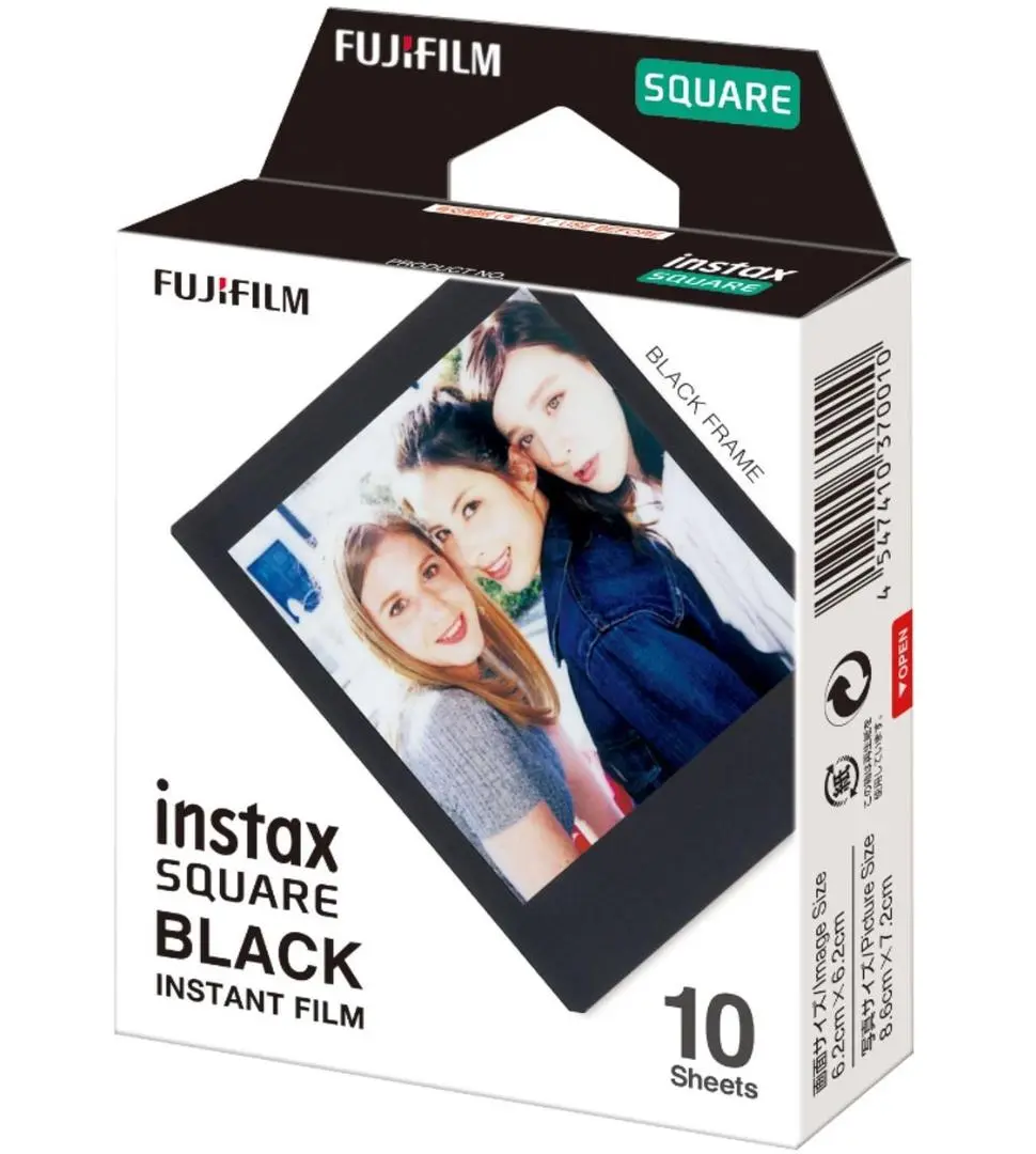 FUJI - Instax Square BLACK hurtigvirkende fargefilm - ISO 800 - 10