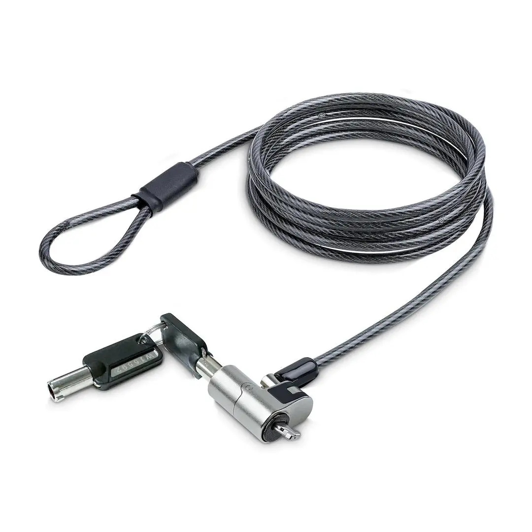 StarTech - Nano Laptop Cable Lock, 6ft (2m), Anti-Theft Keyed Lock, Security Cable Locks Nano Slot Computers, For HP EliteBook/Lenovo ThinkPad X1/2-1 Laptops, Cut-Resistant Steel Cable Lock For Laptop (NANOK-LAP