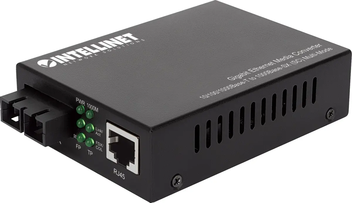 INTELLINET - INT Media Converter, 1000Base-T (RJ45)/1000Base-SX (SC) Mult