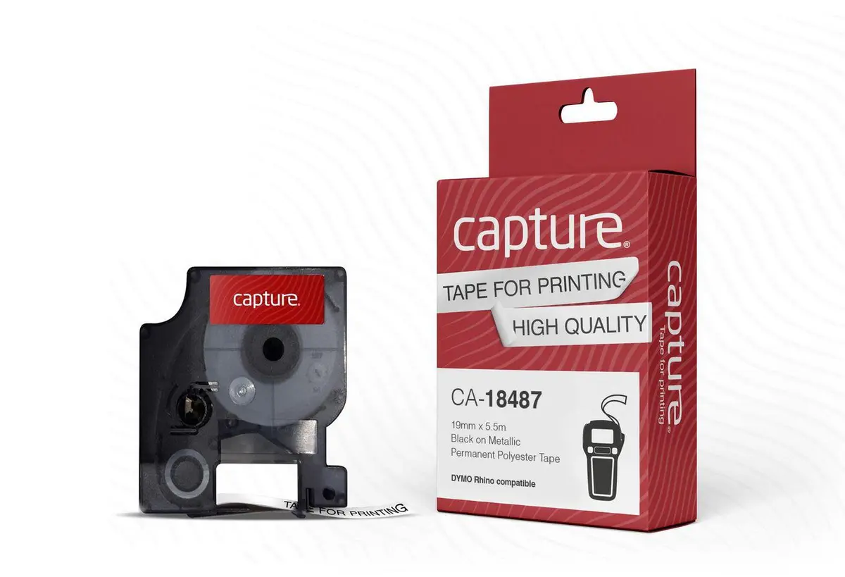 Capture - 19mm x 5.5m Black on Metallic