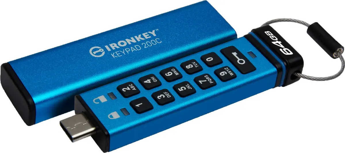 Kingston - IronKey Keypad 200C - USB-flashstasjon - 64 GB
