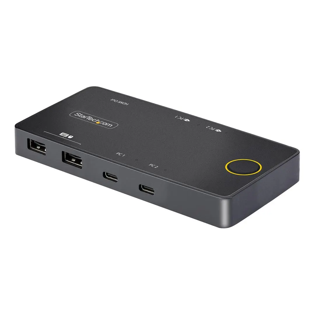 STARTECH - 2-Port USB-C KVM Switch Single-4K 60Hz HDMI Monitor Dual-100W Power Delivery Pass-through Ports Bus Powered