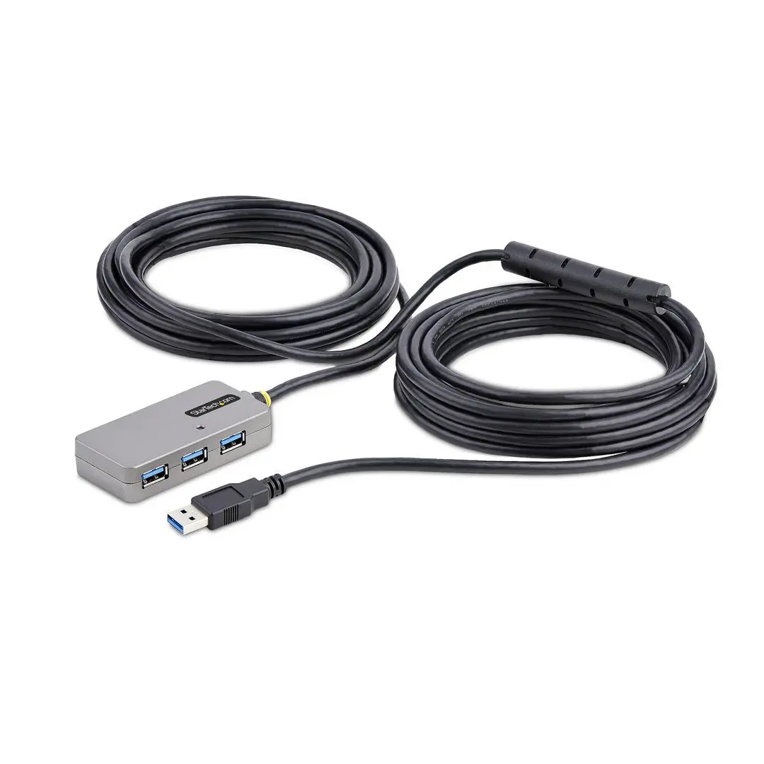 STARTECH - 10m USB 3.0 Extension Cable w/ 4-Port USB-A Hub USB Extender Hub Active/Bus-Powered USB Repeater Cable USB-A Active Rep
