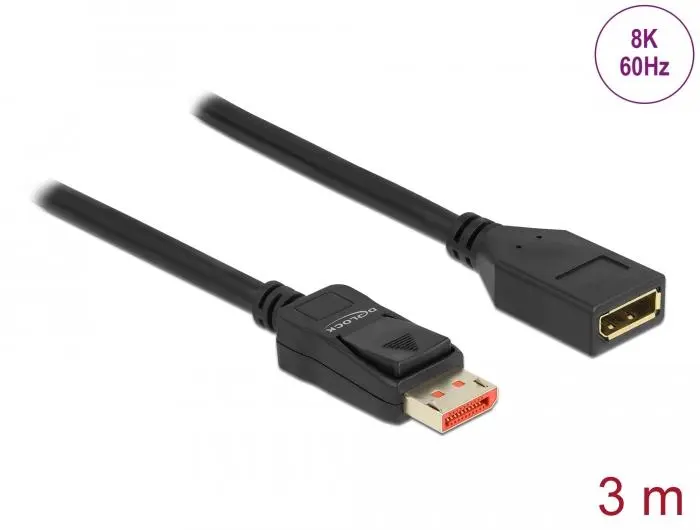 Delock - DisplayPort-forlengelseskabel - DisplayPort til DisplayPort - 3 m