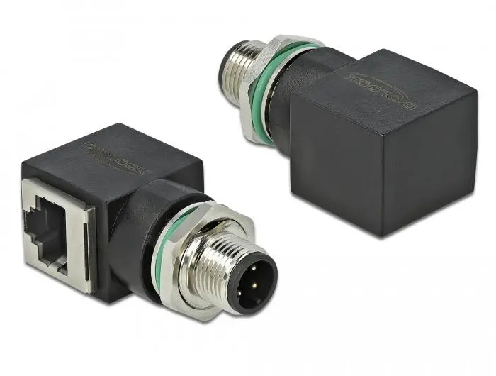 DELOCK - Network Adapter M12 4 pin D-coded male to RJ45 jack