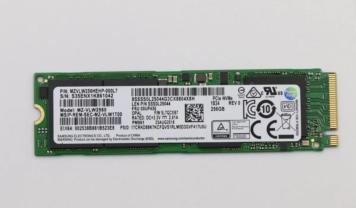 Lenovo - SSD - 256 GB - PCIe 3.0 x4 (NVMe) - FRU, CRU - Tier 2