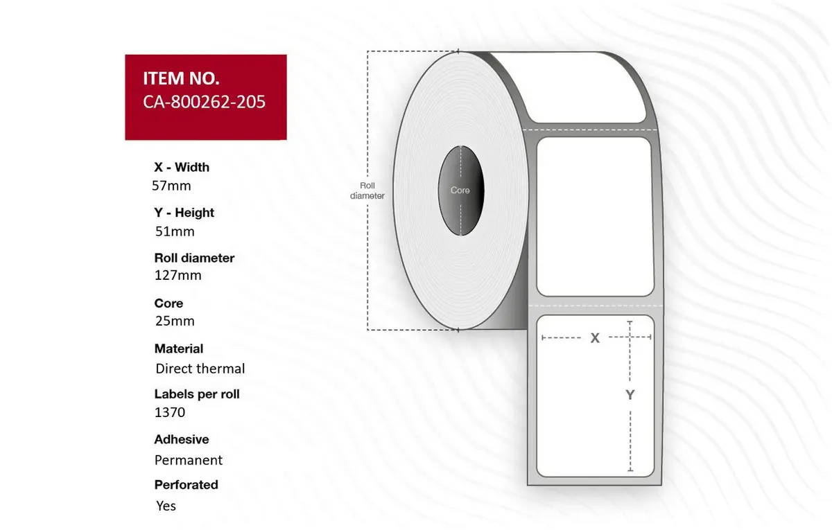 Capture - Label 57 x 51mm, Core 25mm,