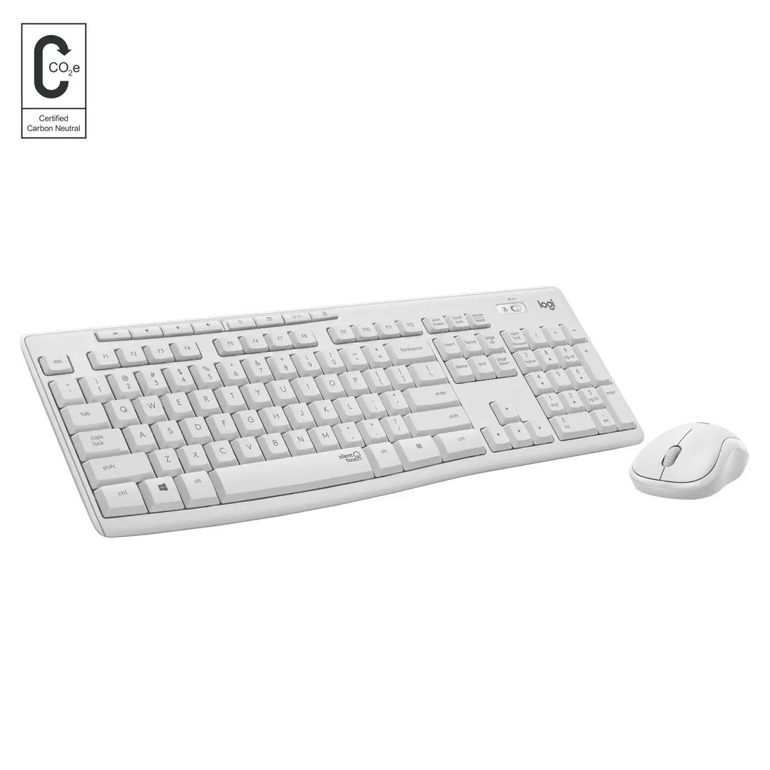 Logitech - MK295 Silent - tastatur- og mussett - QWERTZ - Sveitsisk - gulaktig hvit Inn-enhet
