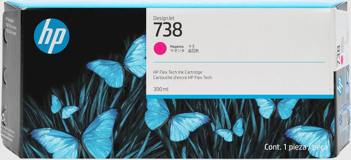 HP - 738 300-ML MAGENTA DESIGNJET INK CARTRIDGE SUPL