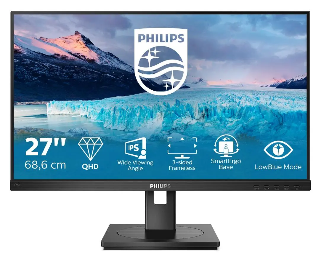 PHILIPS - S-line 275S1AE - LED monitor - 27" - 2560 x 1440 QHD @ 75 Hz - IPS - 250 cd/m² - 1000:1 - 4 ms