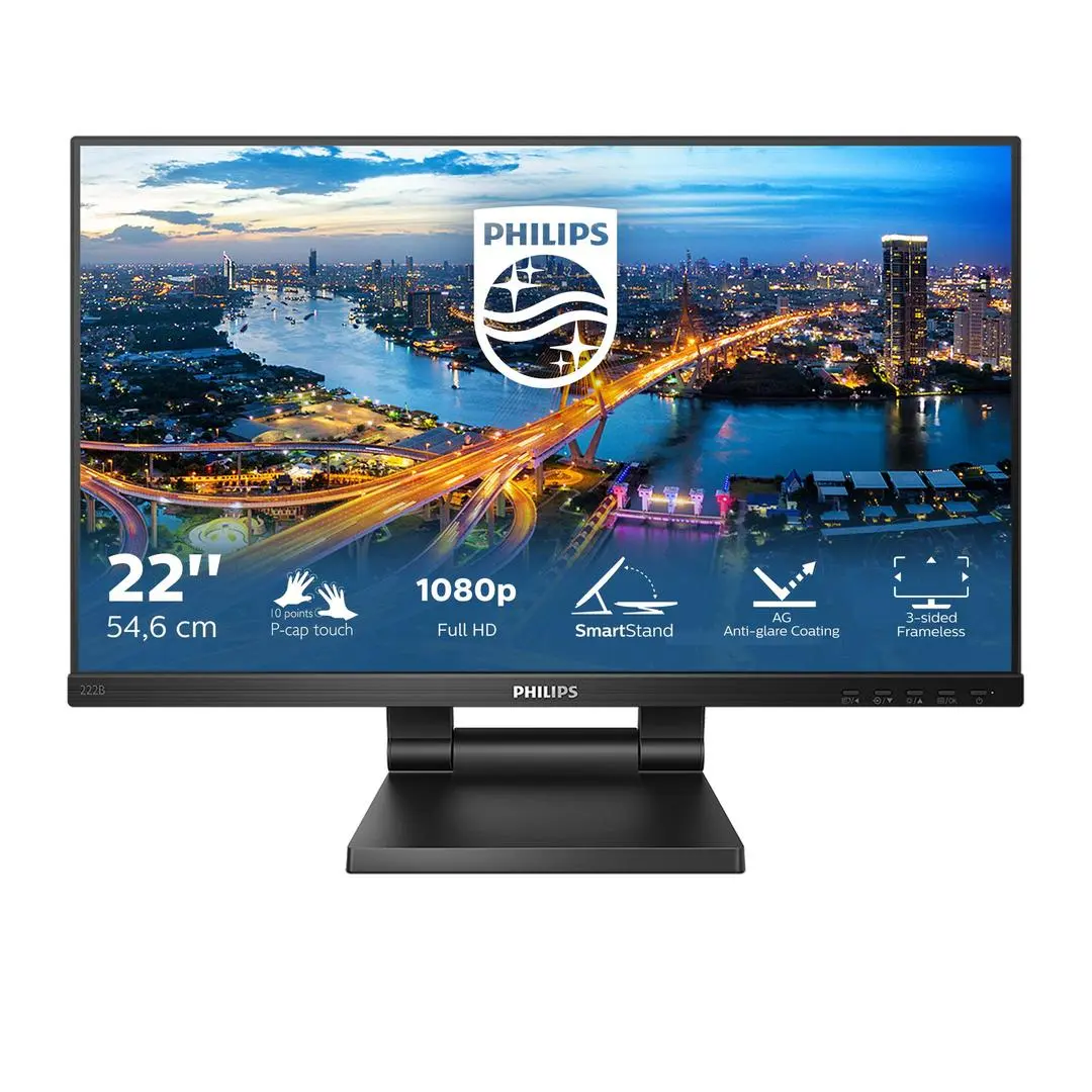 PHILIPS - 222B1TC/00 21.5inch 16:9 IPS FHD 60Hz 250cd/m2 D-SUB HDMI DP 1xUSB-B/3x USB 3.2