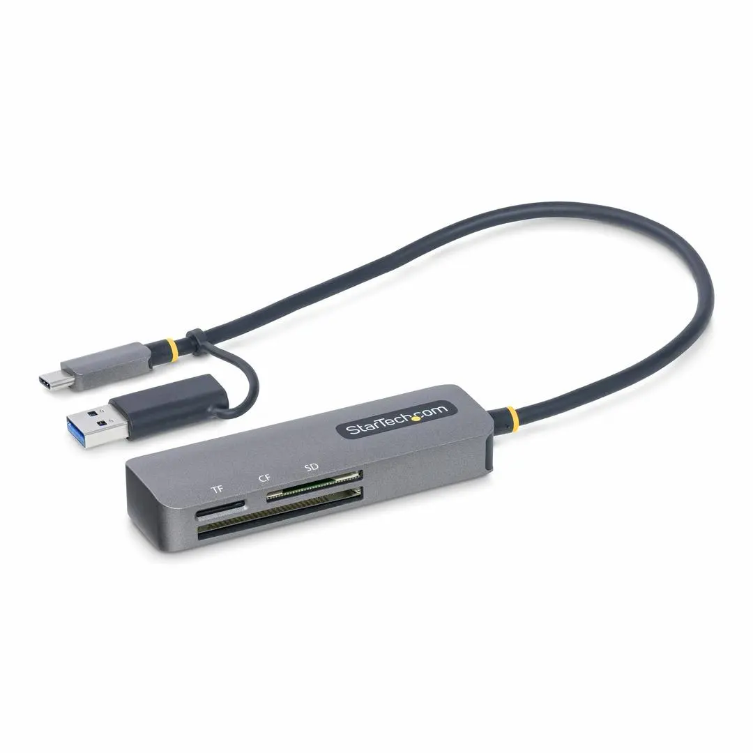 STARTECH - USB 3.0multi-Media Memory Card Reader SD/microSD/CompactFlash USB-C External Card Reader with USB-A Adapter