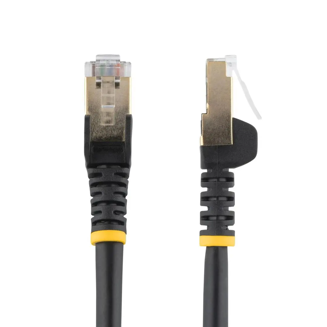 StarTech - 7m CAT6A Ethernet Cable, 10 Gigabit Shielded Snagless RJ45 100W PoE Patch Cord, CAT 6A 10GbE STP Network Cable w/Strain Relief, Black, Fluke Tested/UL Certified Wiring/TIA - Category 6A - 26AWG (6ASPA