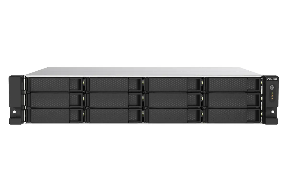 QNAP - TS-1273AU-RP - NAS server - 12 bays - rack-mountable - SATA 6Gb/s - RAID 0, 1, 5, 6, 10, JBOD, 5 hot spare, 6 hot spare, 10 hot spare - RAM 8 GB - Gigabit Ethernet / 2.5 Gigabit Ethernet