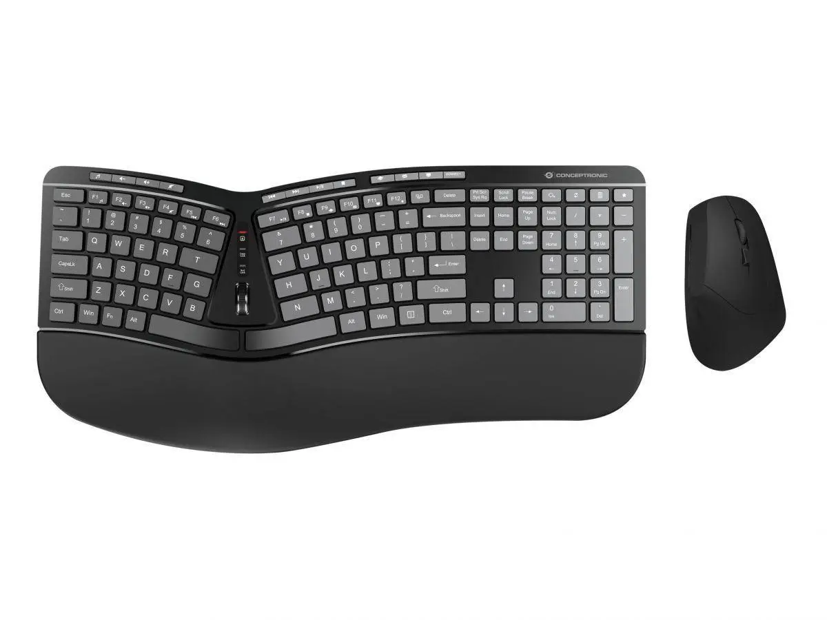 Conceptronic ORAZIO02US ERGO - Tastatur & Mussett - Universal - Svart