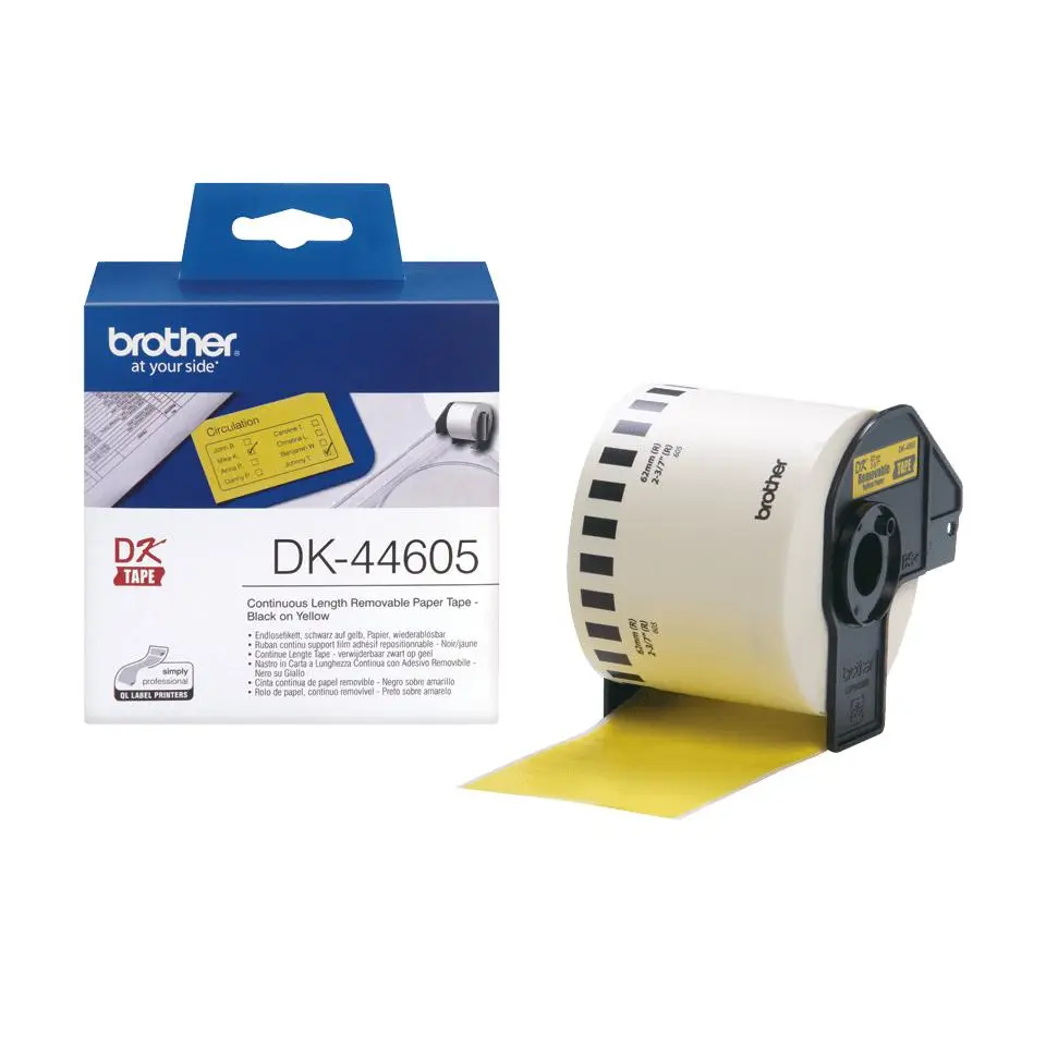 BROTHER - 62mm plastiktape-gul (30,48m)