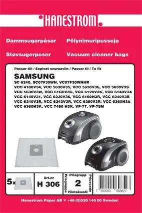 HANESTRÖM - Dammsugarpåsar SAMSUNG VCC 6240