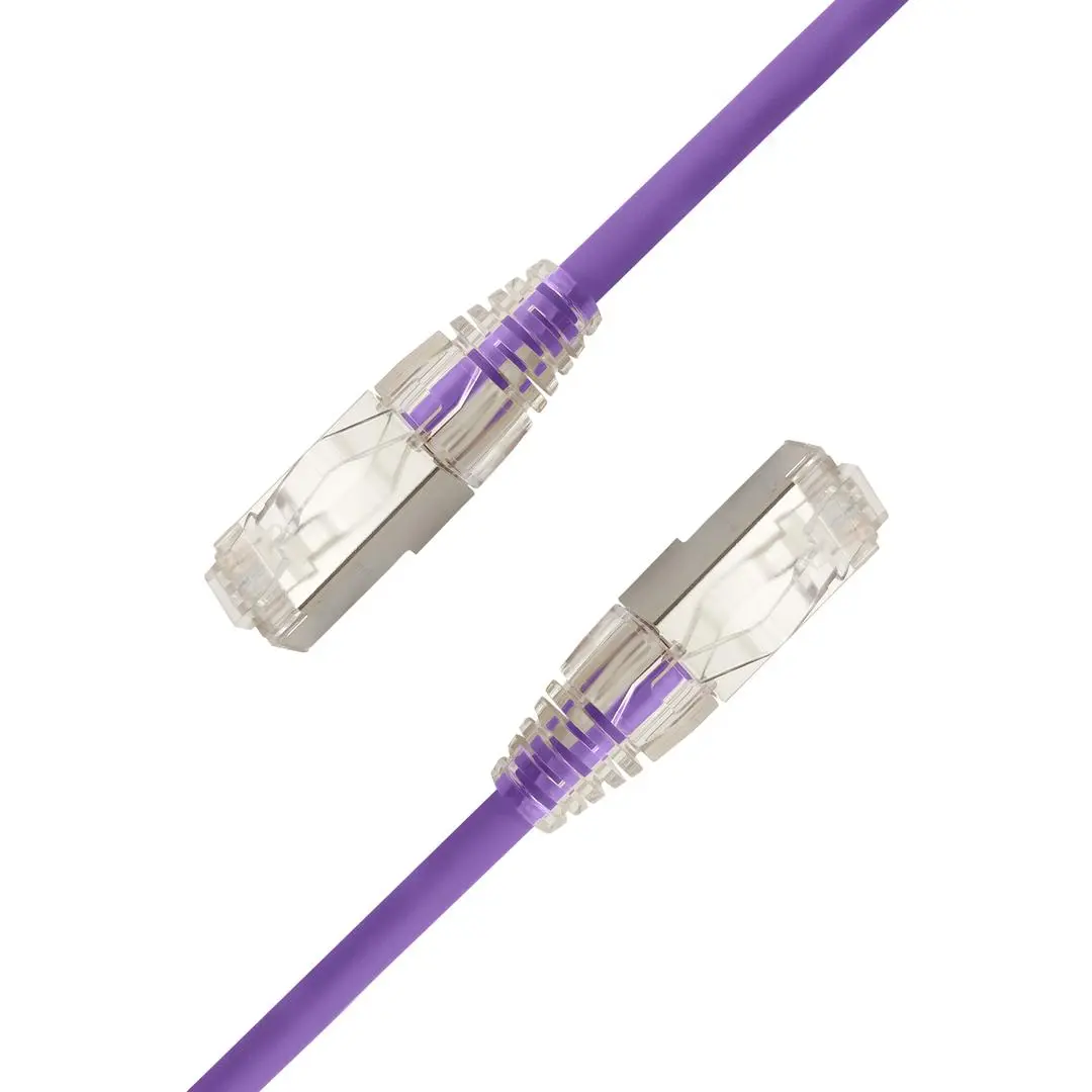 LinkIT - F/UTP Slim Cat.6a Lilla 0,2m Patch LSZH AWG28/1 Solid, Snagless 4,7mm