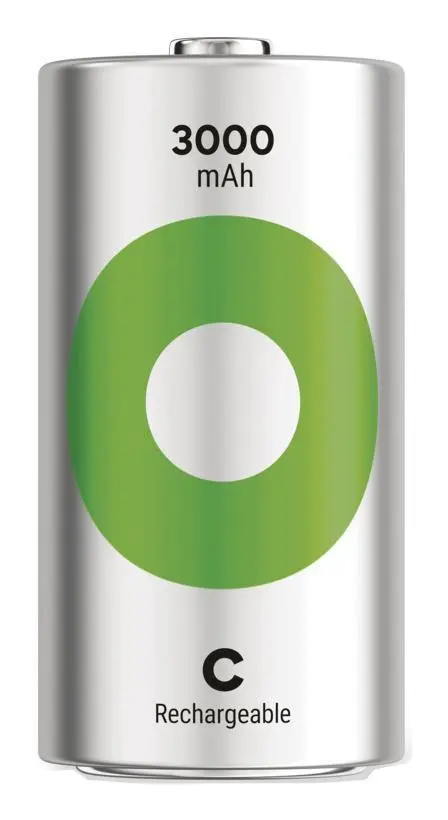 GP - ReCyko Rechargeable Battery, Size C, 3000 mAh, 2-pack