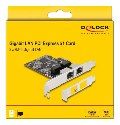 Delock - nettverksadapter - PCIe 2.0 - Gigabit Ethernet x 1