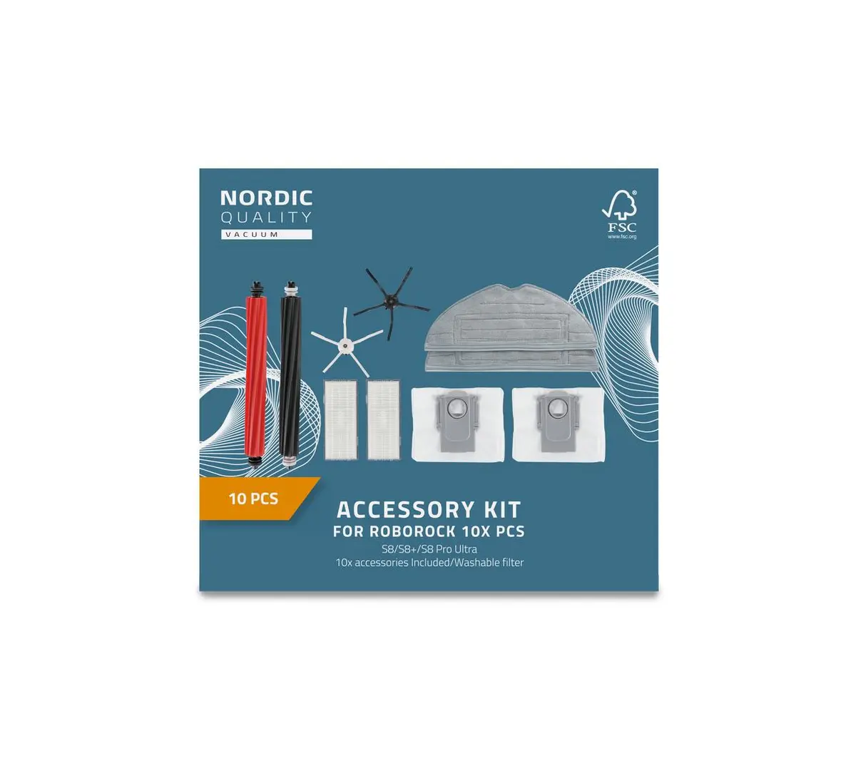 Nordic Quality 15 Pcs kit for Roborock Q7/Q7 Max/Q7 Max Plus