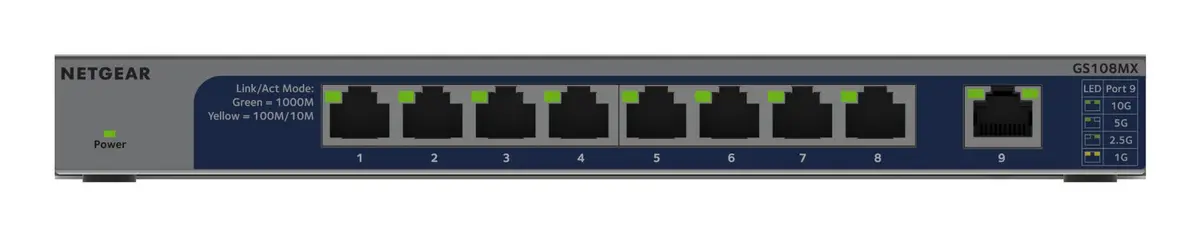 Netgear - 8PT GIG UM+1P 10G/MULTI-GIG UPLINK GS1