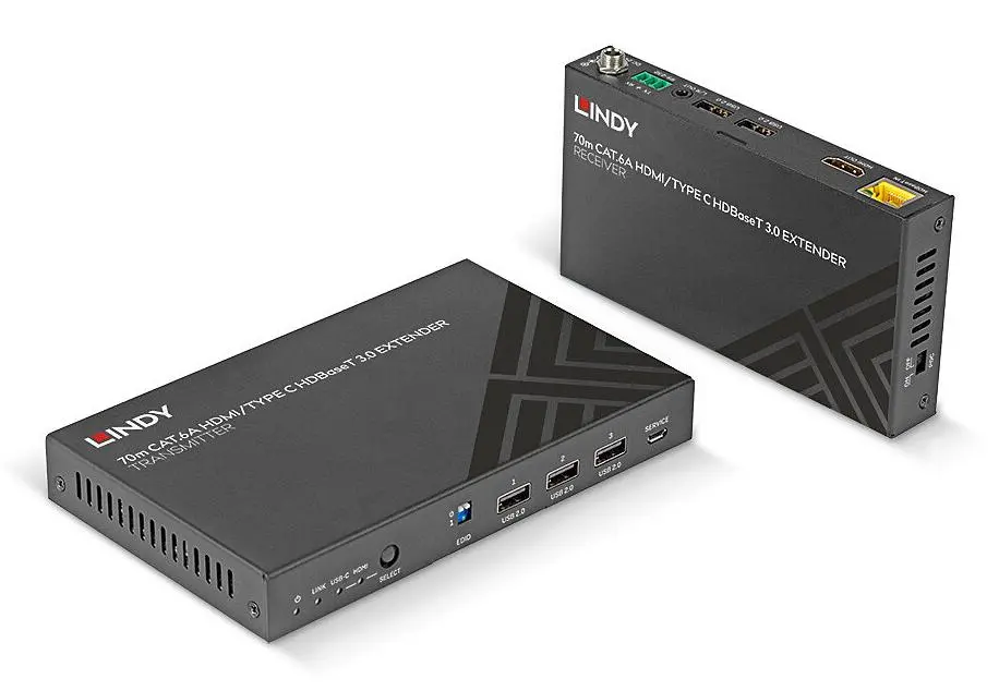 Lindy - 70m Cat.6A HDMI 4K60 & Type C