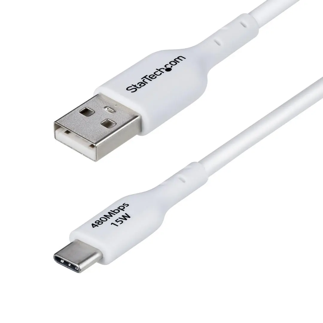 STARTECH - 2M WHITE USB-A TO USB-C CABLE CHARGER CORD USB 2.0 DATA TRANSF CABL