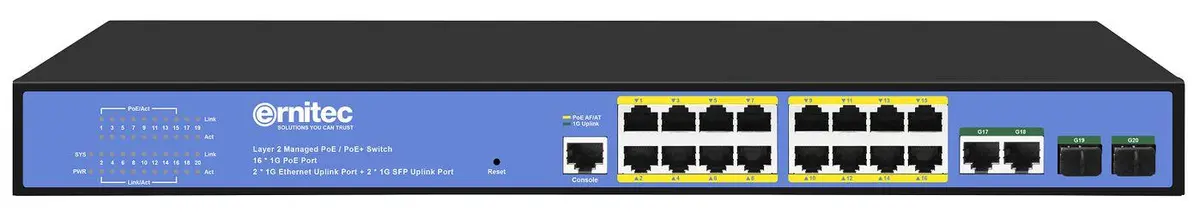 ERNITEC - Managed Layer 2+ Switch, 16