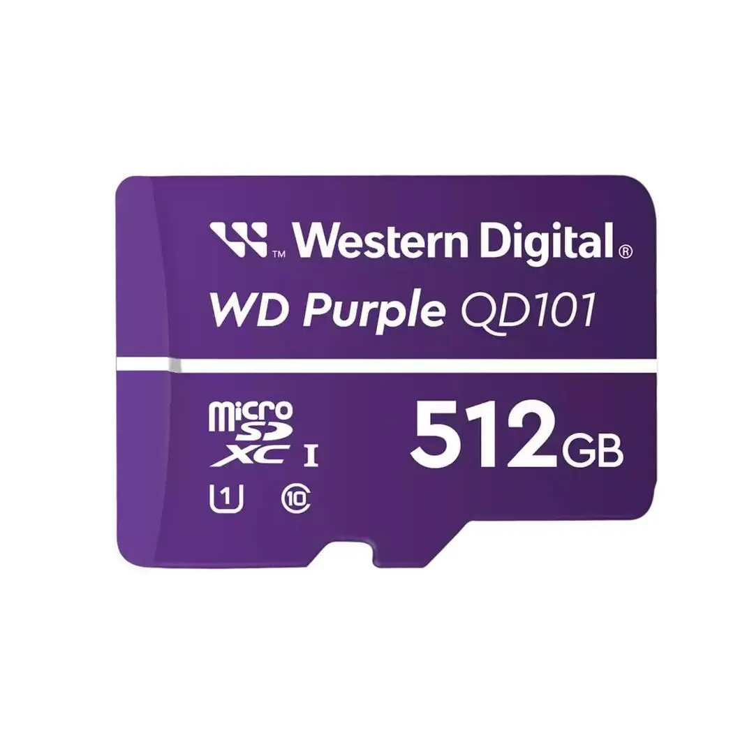 WESTERN DIGITAL - Purple 512GB Surveillance microSD XC Class - 10 UHS 1