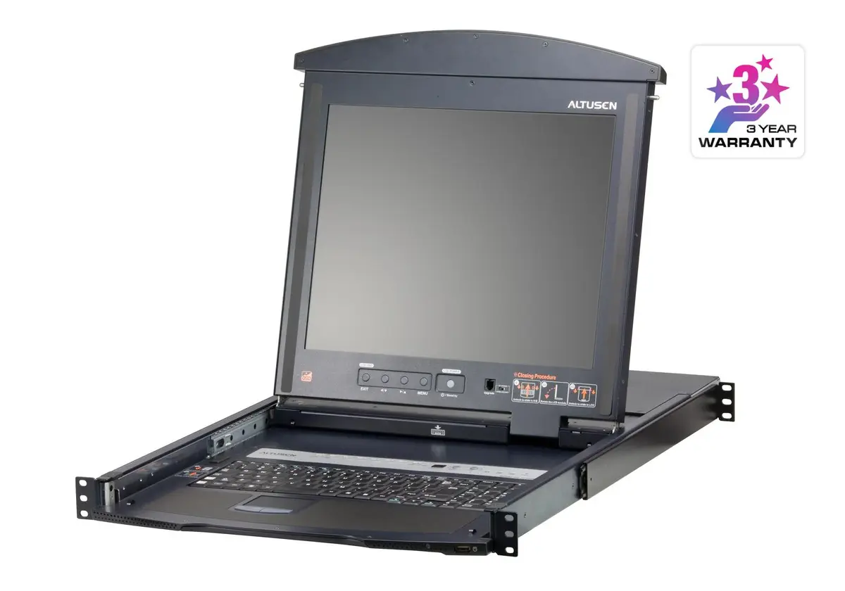 ATEN - 8-Port Cat 5 Dual Rail 19" LCD KVM Switch, US