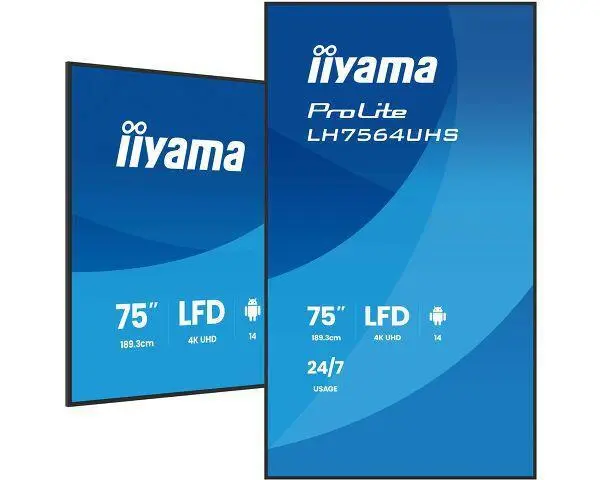 iiyama - 75" LFD, 3840x2160, Portrait