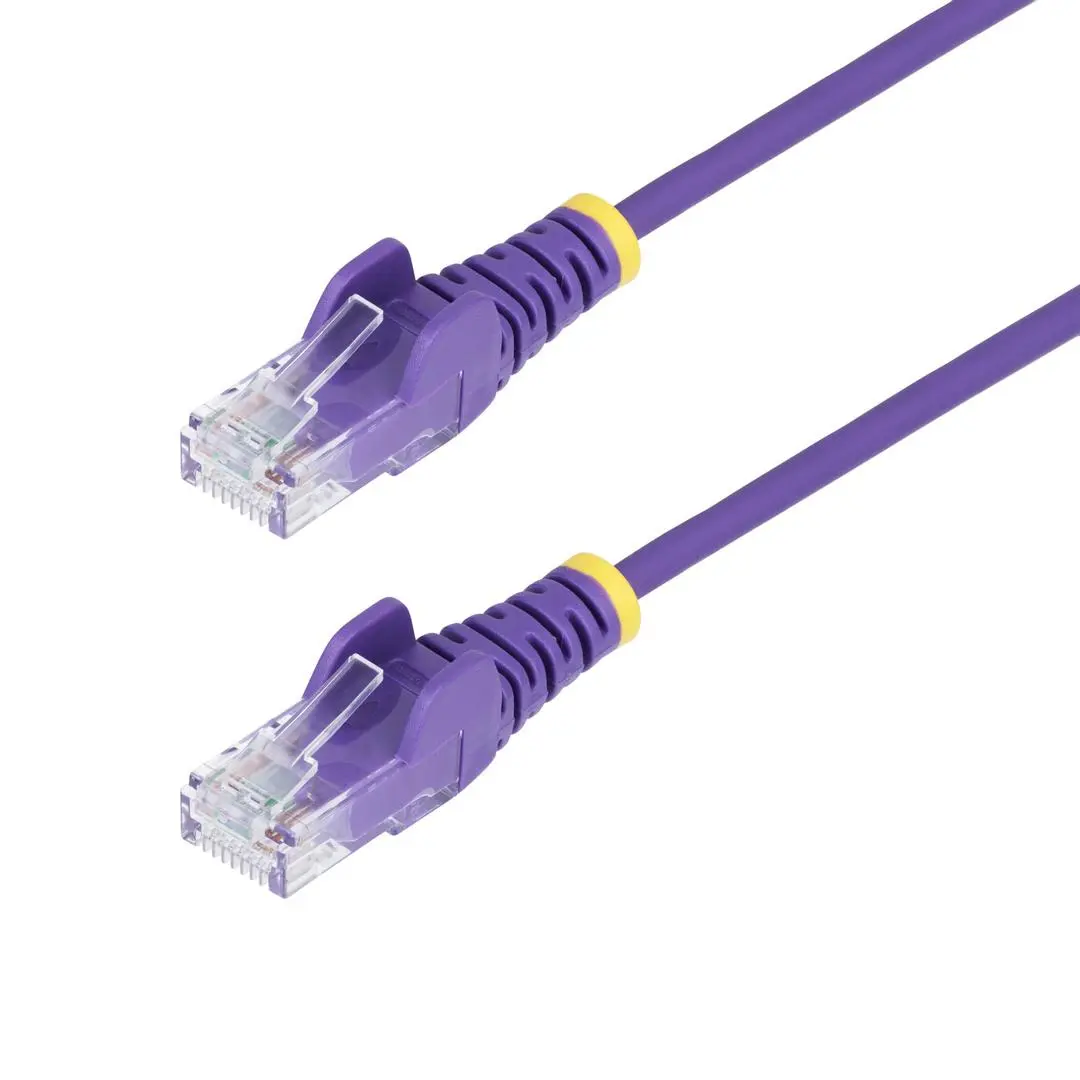 StarTech - 15m Purple Slim CAT6 Ethernet Cable Snagless RJ45 LSZH 28AWG Pure Bare Copper Slim Network Patch Cable/Cord