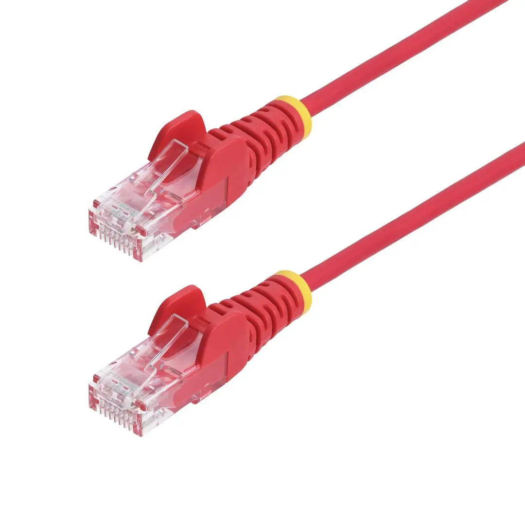 StarTech - 5m Red Slim CAT6 Ethernet Cable Snagless RJ45 LSZH 28AWG Pure Bare Copper Slim Network Patch Cable/Cord