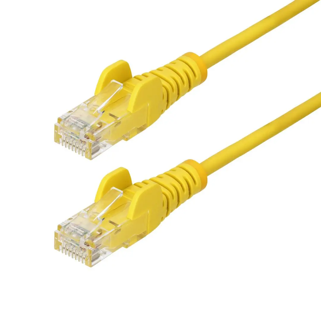 STARTECH - 15m Yellow Slim CAT6 Ethernet Cable Snagless RJ45 LSZH 28AWG Pure Bare Copper Slim Network Patch Cable/Cord