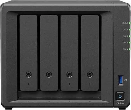 Synology - DP340 Backup Solution 4 Sockets AMD Ryzen Embedded R1600 16GB Memory