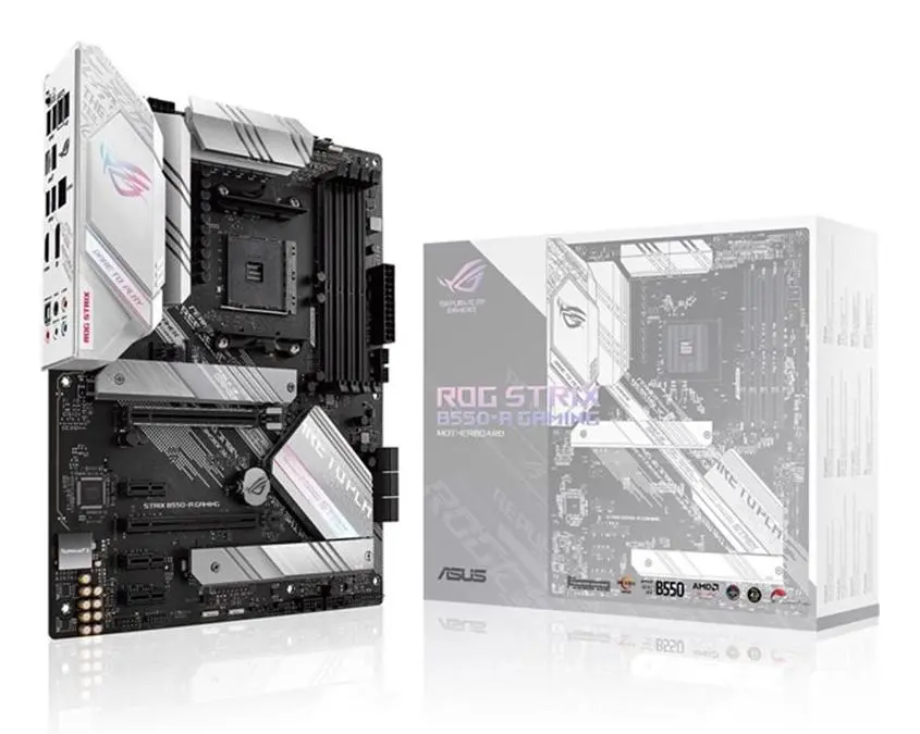 ASUS - ROG STRIX B550-A GAMING - Motherboard - ATX - Socket AM4 - AMD B550 Chipset - USB-C Gen2, USB 3.2 Gen 1, USB 3.2 Gen 2 - 2.5 Gigabit LAN - onboard graphics (CPU required) - HD Audio (8-channel)