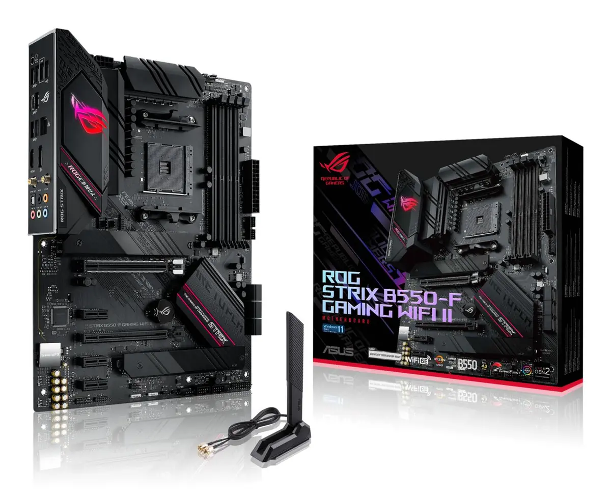 ASUS - ROG STRIX B550-F GAMING WIFI II, ATX, AM4, Wi-Fi 6E, 2.5GbE LAN, 4x DDR4, 2x M.2, PCIe 4.0 x16, 6x SATA3, 1x USB-C, 1x USB3.1, 6x USB3.0