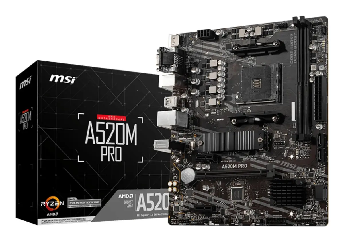 MSI - A520M PRO - hovedkort - mikro ATX - Socket AM4 - AMD A520
