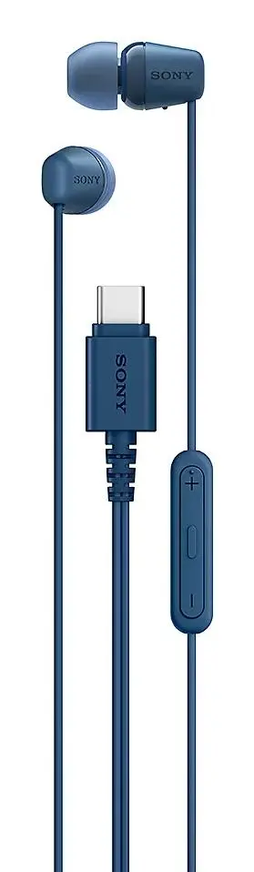 SONY - IER-EX15CL USB-C Wired Earbuds with Mic Blue
