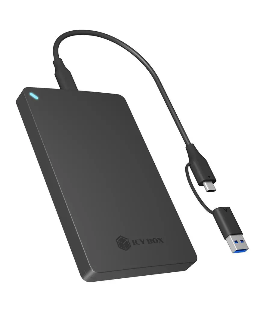 ICY BOX - 2,5" SATA HDD/SSD Kabinett USB 3.2 Gen 2, 6 Gbit/s dataoverføringshastigheter, verktøyfri